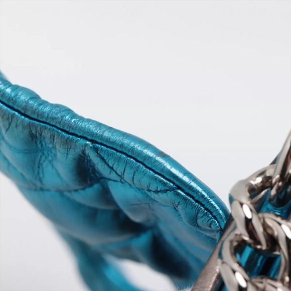 Chanel Metallic Shoulder Bag CC Matelasse Quilted Leather Pink/Blue/Black/Silver - Picture 14 of 16